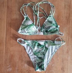 Palm Print Bikini Small Fit